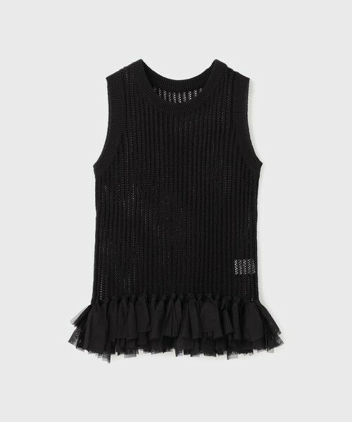 GRACE CONTINENTAL / グレースコンチネンタル カットソー | チュールフリンジニットトップ | 詳細18