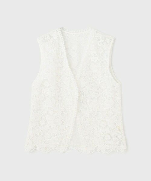 【完売品】GRACECONTINENTAL刺繍チュニックホワイト36 チュール刺繍ペプラムトップ / GRACE CONTINENTAL | GRACE