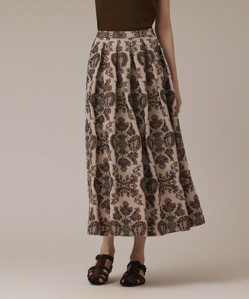 GRACE CONTINENTAL / グレースコンチネンタル ロング・マキシ丈スカート | ダマスクジャガードタックスカート | 詳細11