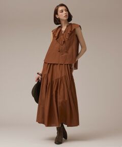 GRACE CONTINENTAL / グレースコンチネンタル ロング・マキシ丈スカート | コットンシルクティアードスカート