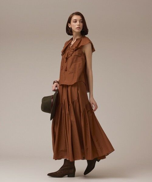 GRACE CONTINENTAL / グレースコンチネンタル ロング・マキシ丈スカート | コットンシルクティアードスカート | 詳細1