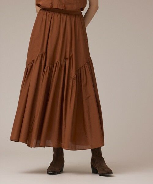 GRACE CONTINENTAL / グレースコンチネンタル ロング・マキシ丈スカート | コットンシルクティアードスカート | 詳細4