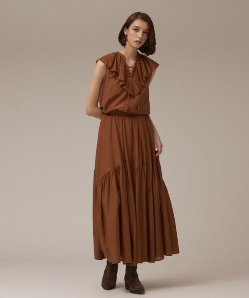 GRACE CONTINENTAL / グレースコンチネンタル ロング・マキシ丈スカート | コットンシルクティアードスカート | 詳細7