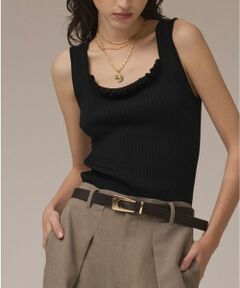 GRACE CONTINENTAL / グレースコンチネンタル その他トップス | リブフリルニットトップ