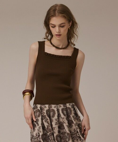 GRACE CONTINENTAL / グレースコンチネンタル その他トップス | リブフリルニットトップ | 詳細1