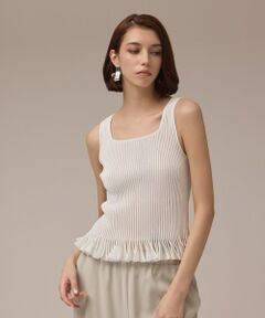 GRACE CONTINENTAL / グレースコンチネンタル その他トップス | シアーフリルニットトップ