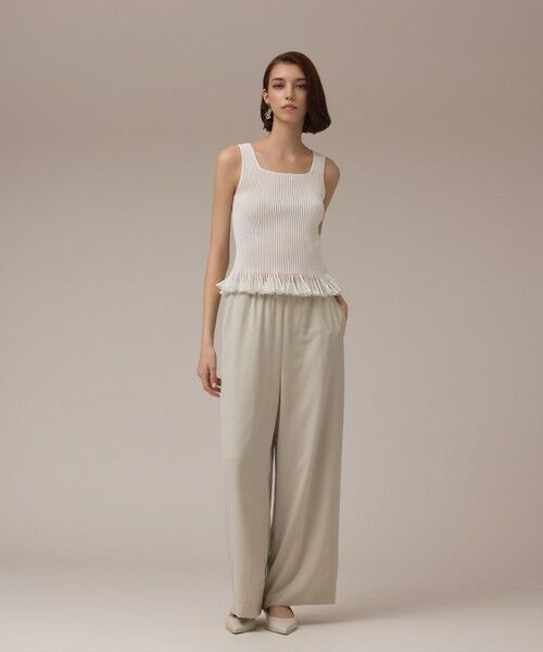 GRACE CONTINENTAL / グレースコンチネンタル その他トップス | シアーフリルニットトップ | 詳細1