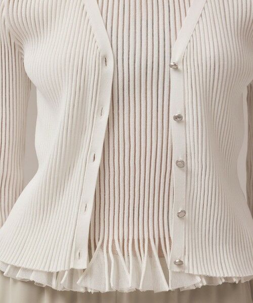 GRACE CONTINENTAL / グレースコンチネンタル カーディガン・ボレロ | シアーフリルニットカーディガン | 詳細3