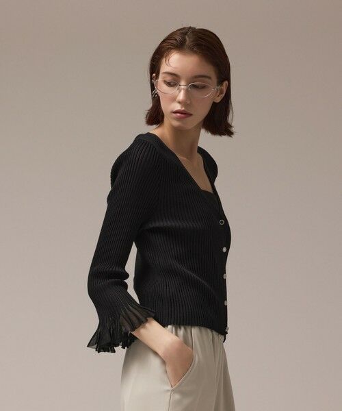 GRACE CONTINENTAL / グレースコンチネンタル カーディガン・ボレロ | シアーフリルニットカーディガン | 詳細19