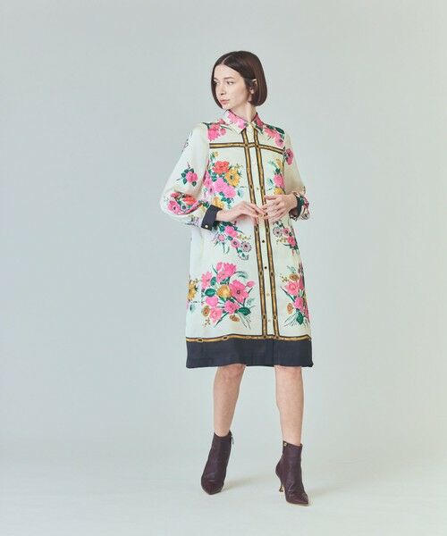 GRACE CONTINENTAL / グレースコンチネンタル ミニ丈・ひざ丈ワンピース | ボタニカルスカーフプリントワンピース | 詳細6