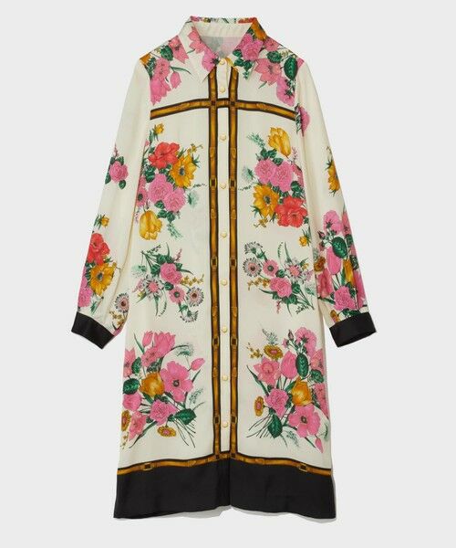 GRACE CONTINENTAL / グレースコンチネンタル ミニ丈・ひざ丈ワンピース | ボタニカルスカーフプリントワンピース | 詳細7