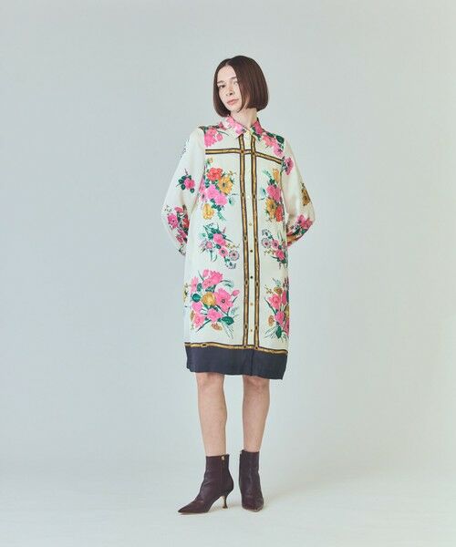 GRACE CONTINENTAL / グレースコンチネンタル ミニ丈・ひざ丈ワンピース | ボタニカルスカーフプリントワンピース | 詳細2