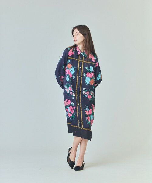 GRACE CONTINENTAL / グレースコンチネンタル ミニ丈・ひざ丈ワンピース | ボタニカルスカーフプリントワンピース | 詳細9