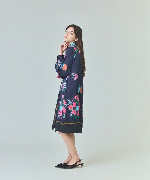 GRACE CONTINENTAL / グレースコンチネンタル ミニ丈・ひざ丈ワンピース | ボタニカルスカーフプリントワンピース | 詳細10