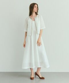 GRACE CONTINENTAL / グレースコンチネンタル ノーカラージャケット | メッシュツイードジャケット