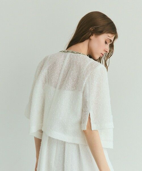 美品♡セオリー✨ツイードノーカラージャケット　フリンジ　グレー　現行　2 M セール】 ネオンネップツイードジャケット （ノーカラー