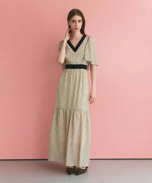 GRACE CONTINENTAL / グレースコンチネンタル ロング・マキシ丈ワンピース | ドットフレアスリーブマキシ | 詳細1