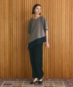 GRACE CONTINENTAL / グレースコンチネンタル カットソー | バイカラーアシメトップ