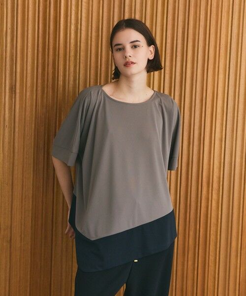 GRACE CONTINENTAL / グレースコンチネンタル カットソー | バイカラーアシメトップ | 詳細1