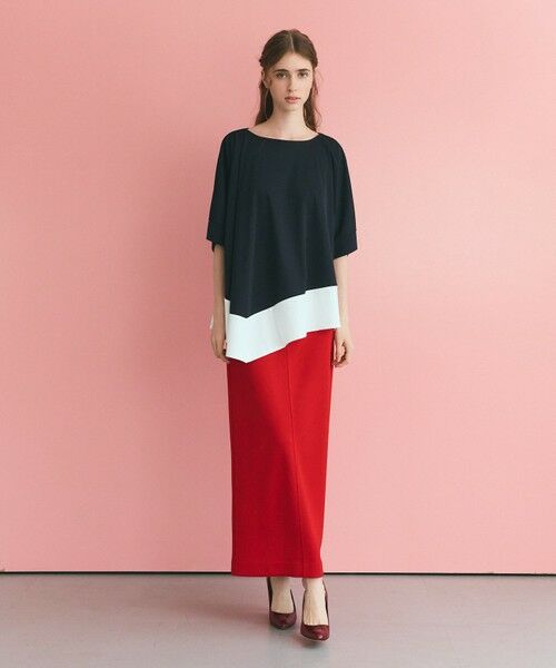 GRACE CONTINENTAL / グレースコンチネンタル カットソー | バイカラーアシメトップ | 詳細5