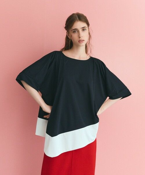 GRACE CONTINENTAL / グレースコンチネンタル カットソー | バイカラーアシメトップ | 詳細7