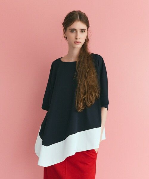 GRACE CONTINENTAL/グレースコンチネンタル バイカラーアシメトップ ブラック 36 GRACE CONTINENTAL/グレースコンチネンタル バイカラーアシメトップ ブラック 36