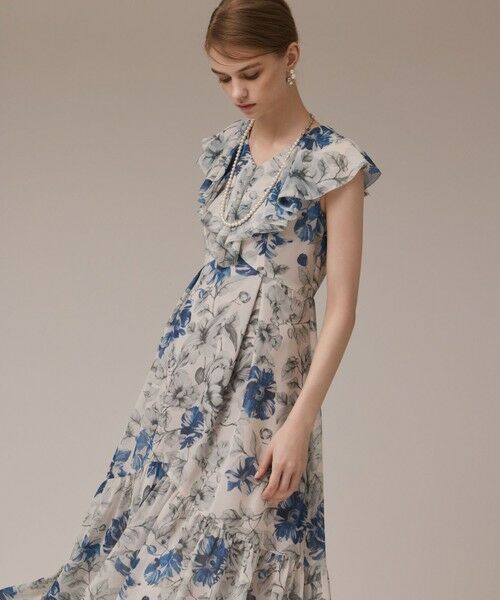 GRACE CONTINENTAL / グレースコンチネンタル ロング・マキシ丈ワンピース | フラワープリントフリルワンピース | 詳細4