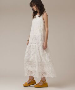 GRACE CONTINENTAL / グレースコンチネンタル ロング・マキシ丈ワンピース | ロゴ刺繍レースワンピース