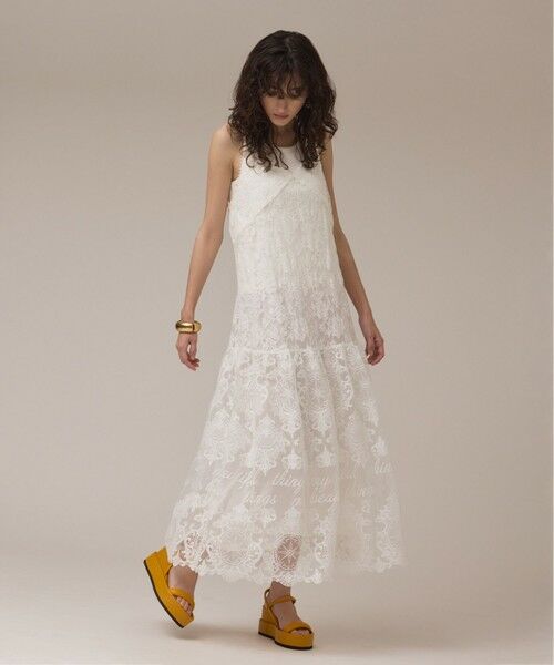 GRACE CONTINENTAL / グレースコンチネンタル ロング・マキシ丈ワンピース | ロゴ刺繍レースワンピース | 詳細1