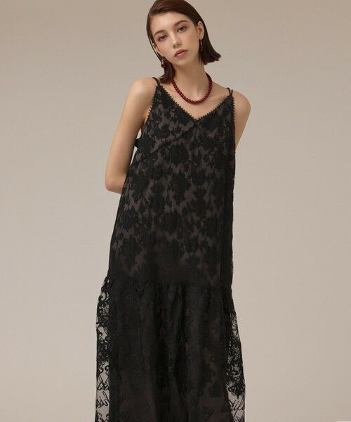 GRACE CONTINENTAL / グレースコンチネンタル ロング・マキシ丈ワンピース | ロゴ刺繍レースワンピース | 詳細15