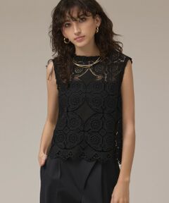 GRACE CONTINENTAL / グレースコンチネンタル その他トップス | サークルレースノースリーブトップ