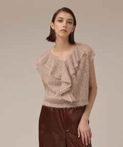 GRACE CONTINENTAL / グレースコンチネンタル カットソー | バックフレアチュールトップ