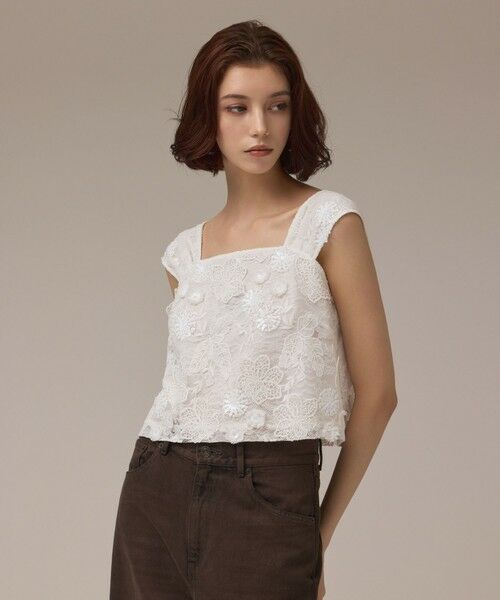 GRACE CONTINENTAL / グレースコンチネンタル その他トップス | チュール刺繍トップ | 詳細4