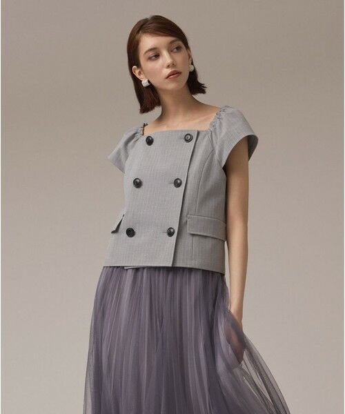 GRACE CONTINENTAL/グレースコンチネンタル コンパクトジャケットトップ ストライプ 36 GRACE CONTINENTAL/グレースコンチネンタル コンパクトジャケットトップ ストライプ 36