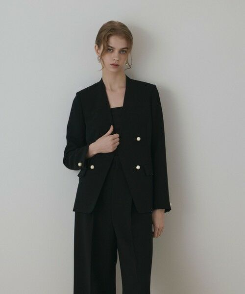 GRACE CONTINENTAL / グレースコンチネンタル ノーカラージャケット | パールボタンノーカラージャケット | 詳細8