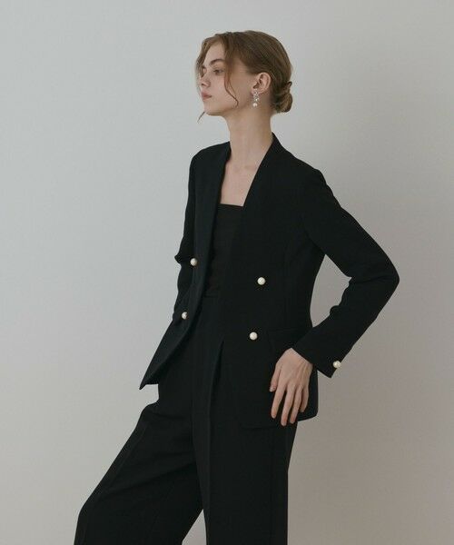 GRACE CONTINENTAL / グレースコンチネンタル ノーカラージャケット | パールボタンノーカラージャケット | 詳細10