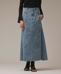 GRACE CONTINENTAL / グレースコンチネンタル デニムスカート | エンボスデニムスカート