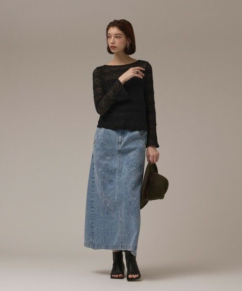 GRACE CONTINENTAL / グレースコンチネンタル デニムスカート | エンボスデニムスカート | 詳細3