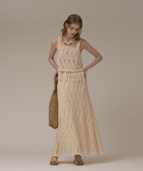 GRACE CONTINENTAL / グレースコンチネンタル ミニ・ひざ丈スカート | クロシェレーススカート | 詳細1