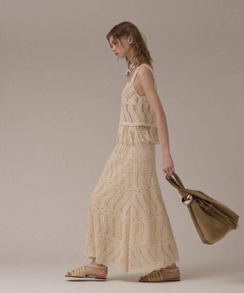 GRACE CONTINENTAL / グレースコンチネンタル ミニ・ひざ丈スカート | クロシェレーススカート | 詳細2