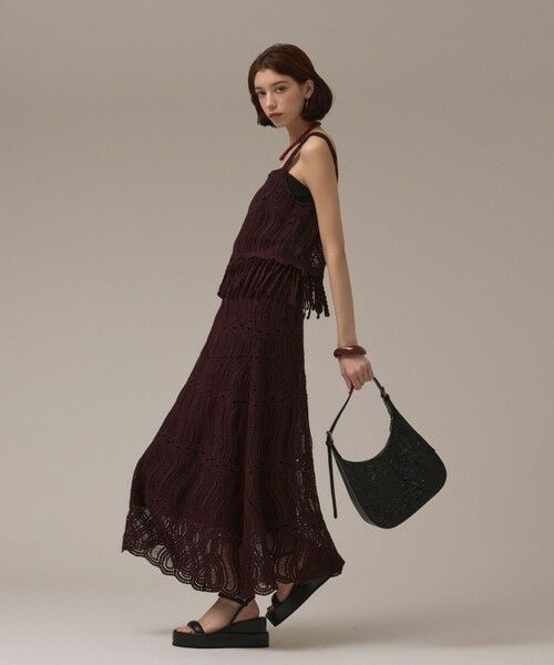 GRACE CONTINENTAL / グレースコンチネンタル ミニ・ひざ丈スカート | クロシェレーススカート | 詳細12