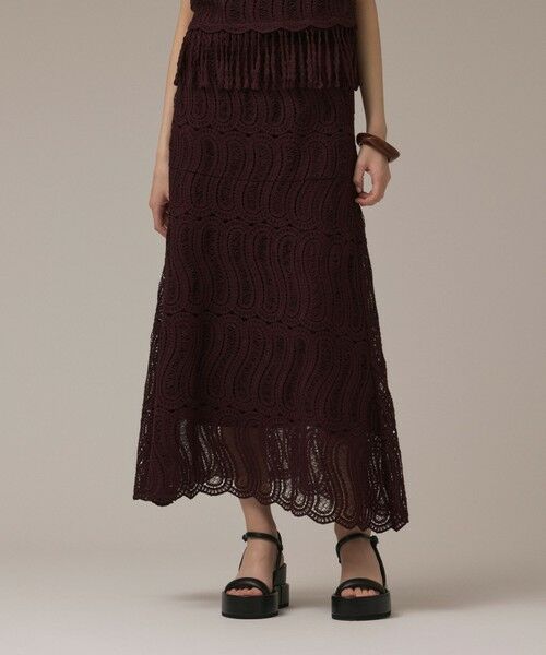 GRACE CONTINENTAL / グレースコンチネンタル ミニ・ひざ丈スカート | クロシェレーススカート | 詳細13