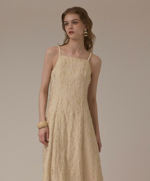 GRACE CONTINENTAL / グレースコンチネンタル ロング・マキシ丈ワンピース | リーフジャガードキャミワンピース | 詳細3