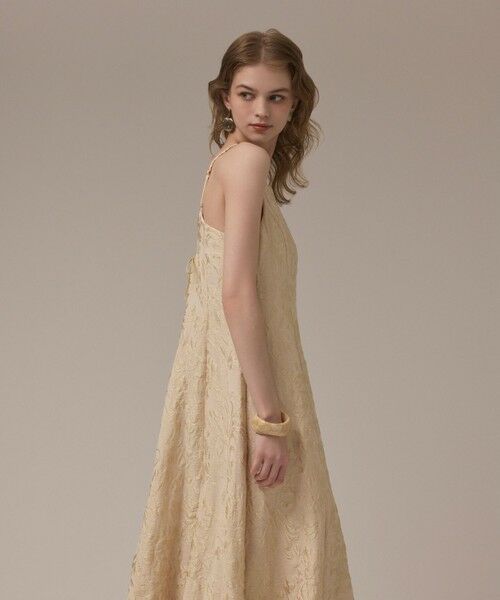 GRACE CONTINENTAL / グレースコンチネンタル ロング・マキシ丈ワンピース | リーフジャガードキャミワンピース | 詳細4