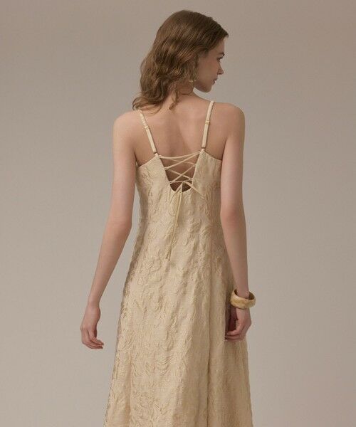 GRACE CONTINENTAL / グレースコンチネンタル ロング・マキシ丈ワンピース | リーフジャガードキャミワンピース | 詳細5