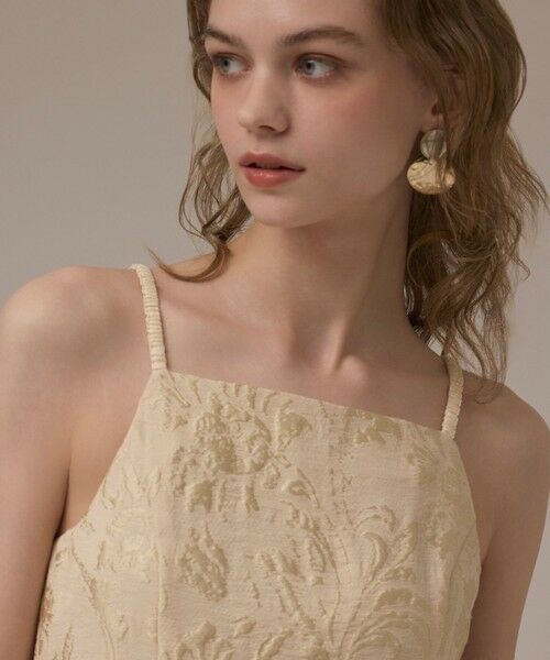 GRACE CONTINENTAL / グレースコンチネンタル ロング・マキシ丈ワンピース | リーフジャガードキャミワンピース | 詳細6