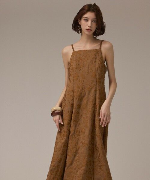 GRACE CONTINENTAL / グレースコンチネンタル ロング・マキシ丈ワンピース | リーフジャガードキャミワンピース | 詳細15