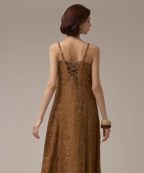 GRACE CONTINENTAL / グレースコンチネンタル ロング・マキシ丈ワンピース | リーフジャガードキャミワンピース | 詳細16