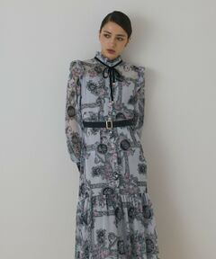 GRACE CONTINENTAL / グレースコンチネンタル ロング・マキシ丈ワンピース | オーナメントフラワープリントワンピース