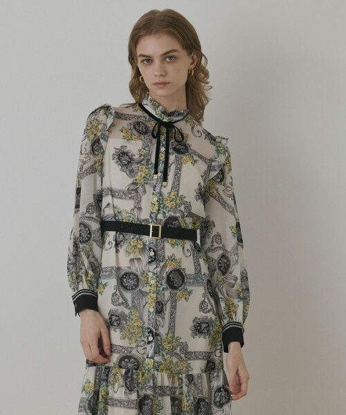 GRACE CONTINENTAL / グレースコンチネンタル ロング・マキシ丈ワンピース | オーナメントフラワープリントワンピース | 詳細3